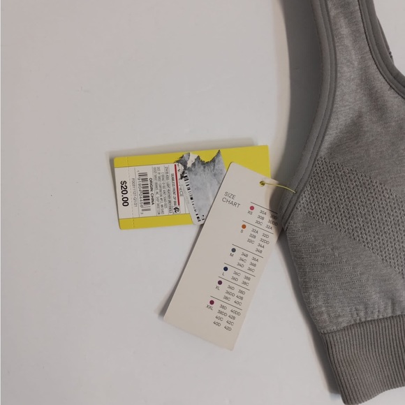 All In Motion Medium Support Light Heather Gray Seamless Front Zip Bra XS - Picture 2 of 5